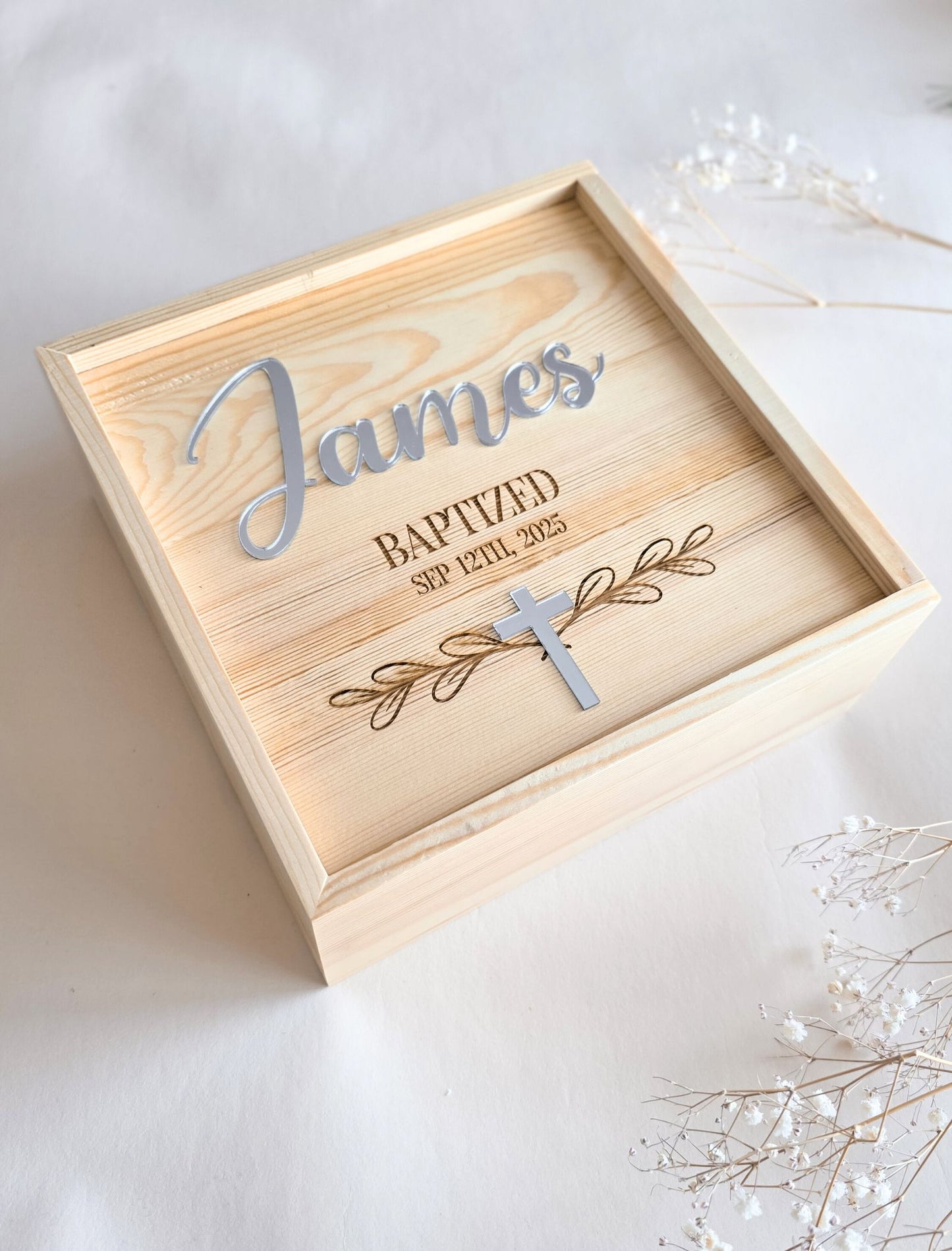 Wooden Baptism Memory Box
