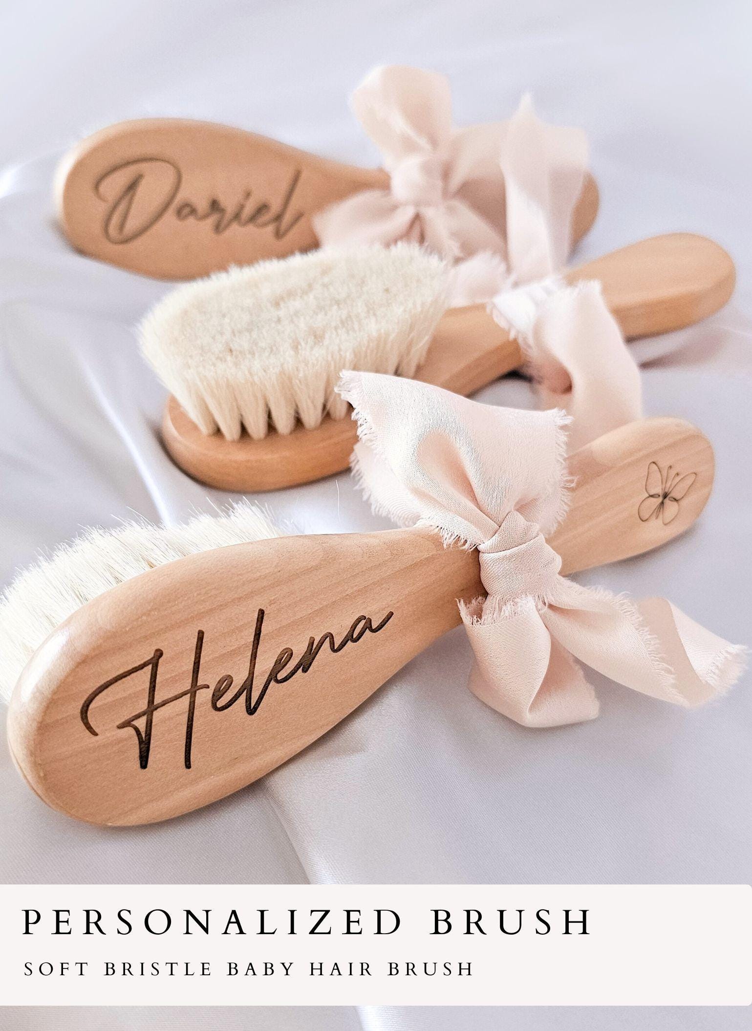 Personalized Wooden Baby Hairbrush