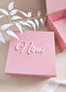 Pink keepsake gift box with bow symbol for bridesmaid proposal