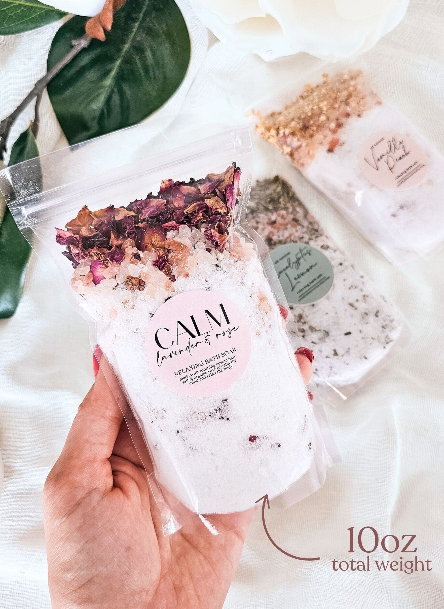 Natural Bath Products Organic Bath Salts Vegan Bath Soak Lavender Rose Bath Vanilla Orange Soak Eucalyptus Lemon Bath Muscle Relaxation Sleep Aid Luxury Bathing Spa Night Me Time Gift