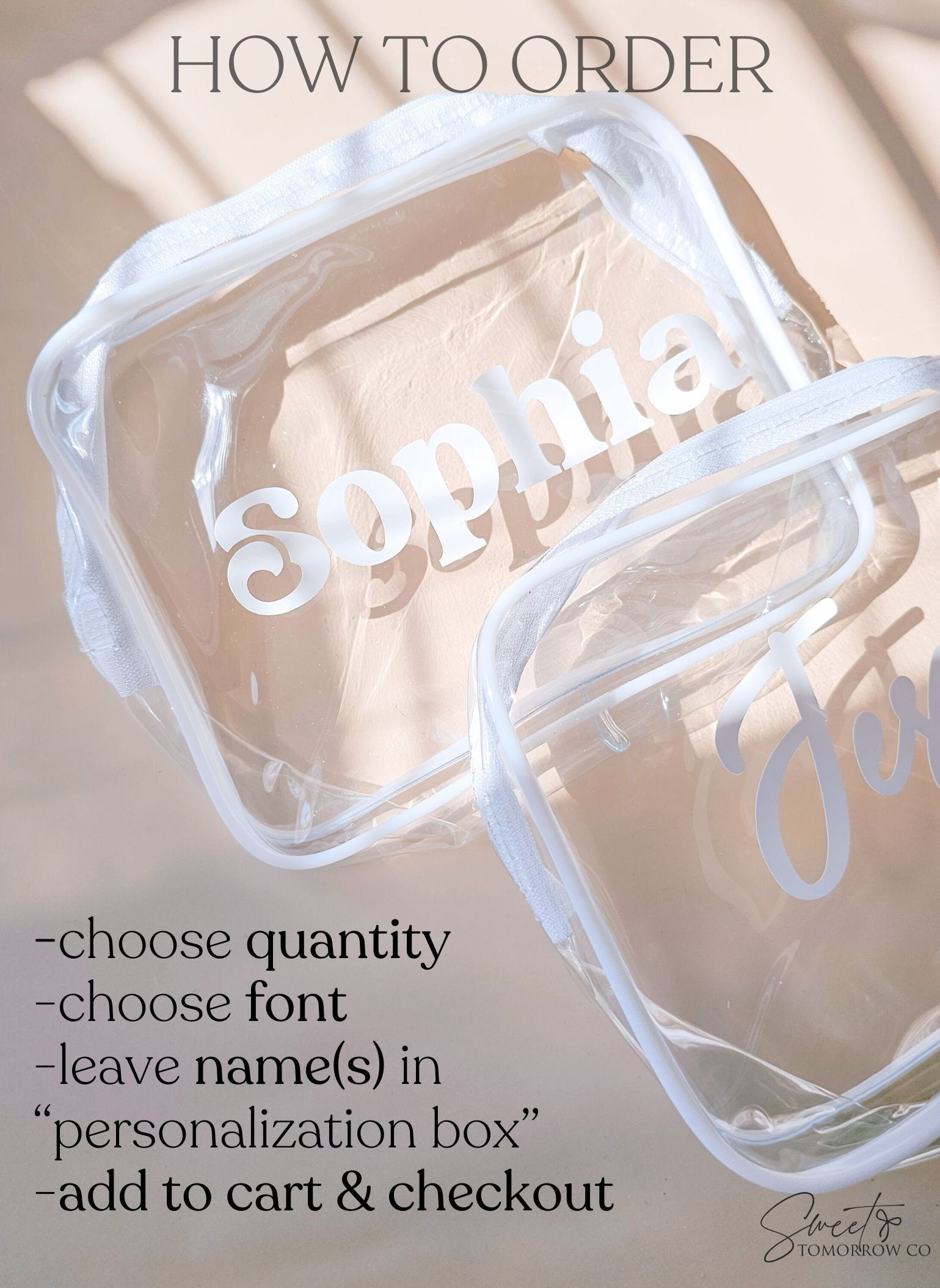 Personalized Cosmetic Zip Bag