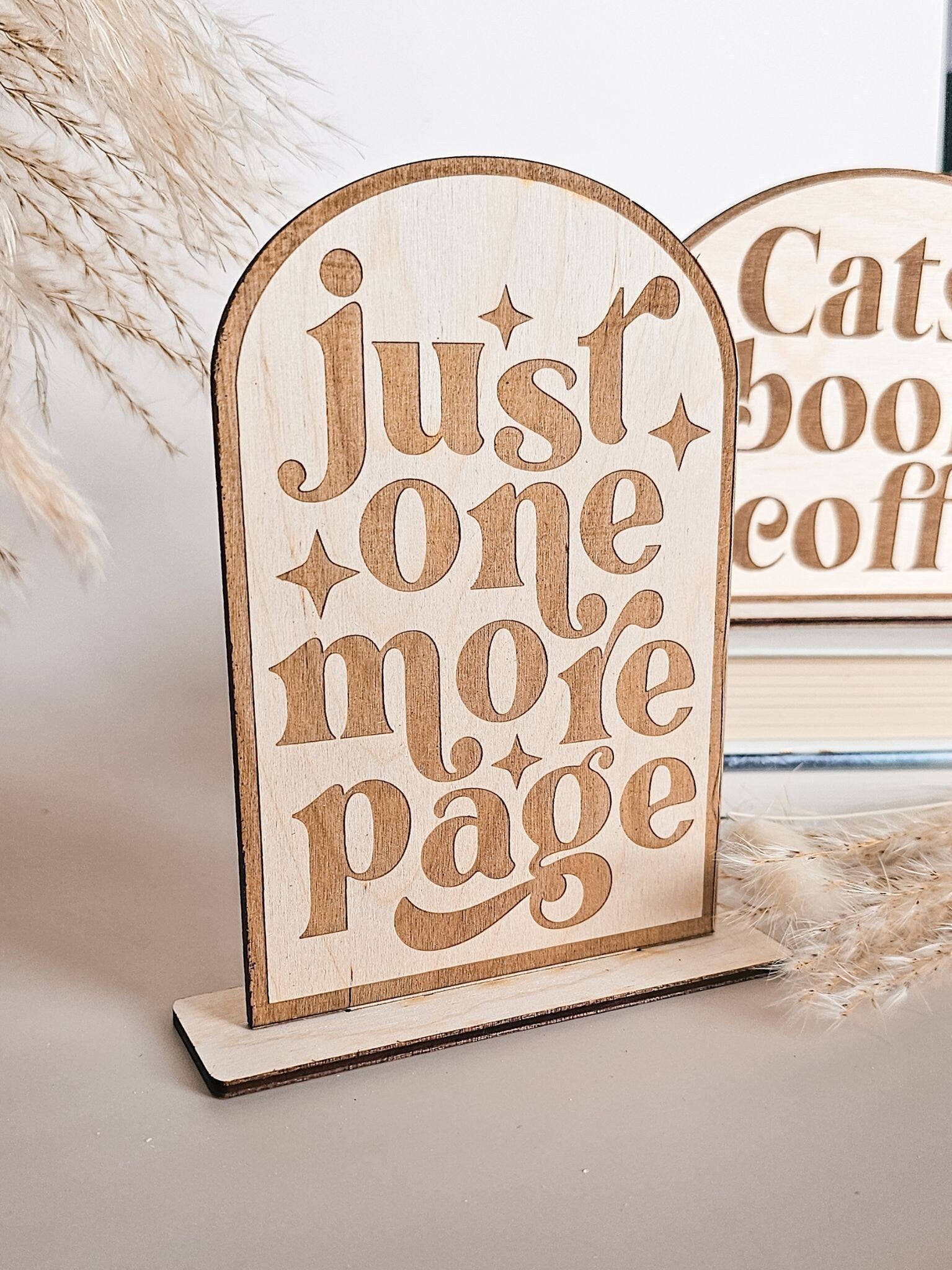 Just One More Page Bookshelf Sign