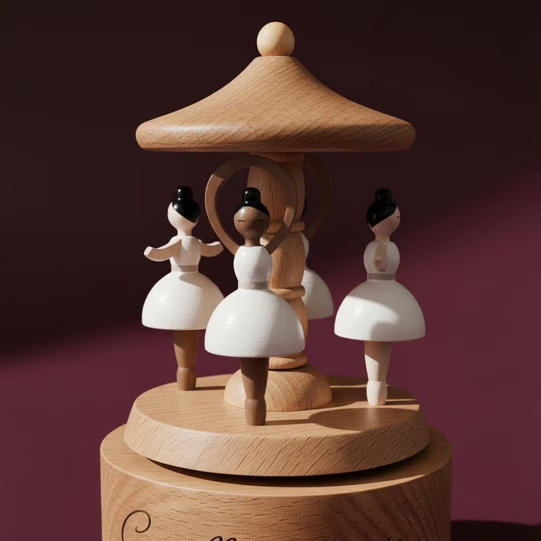 Personalized Wooden Musical Carousel Keepsake